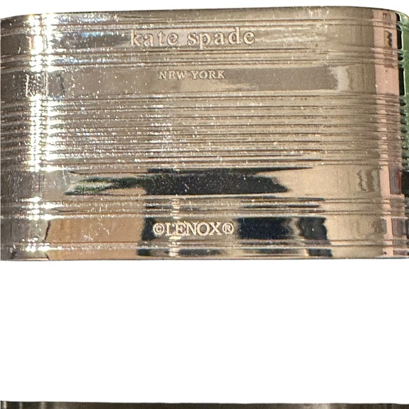 Kate Spade New York Lennox Library Stripe Silver Plate Napkin Rings—Set of 4 - Picture 4 of 9